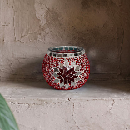 Portavela de mosaico turco Estrella roja