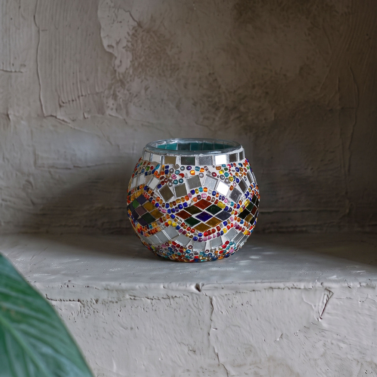 Portavela de mosaico turco Rombos multicolor