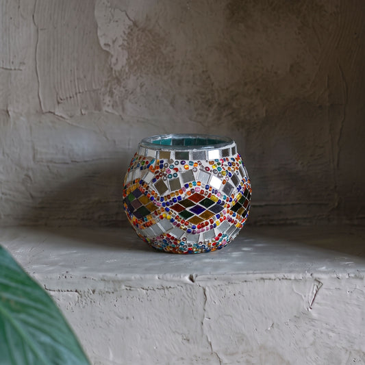 Portavela de mosaico turco Rombos multicolor