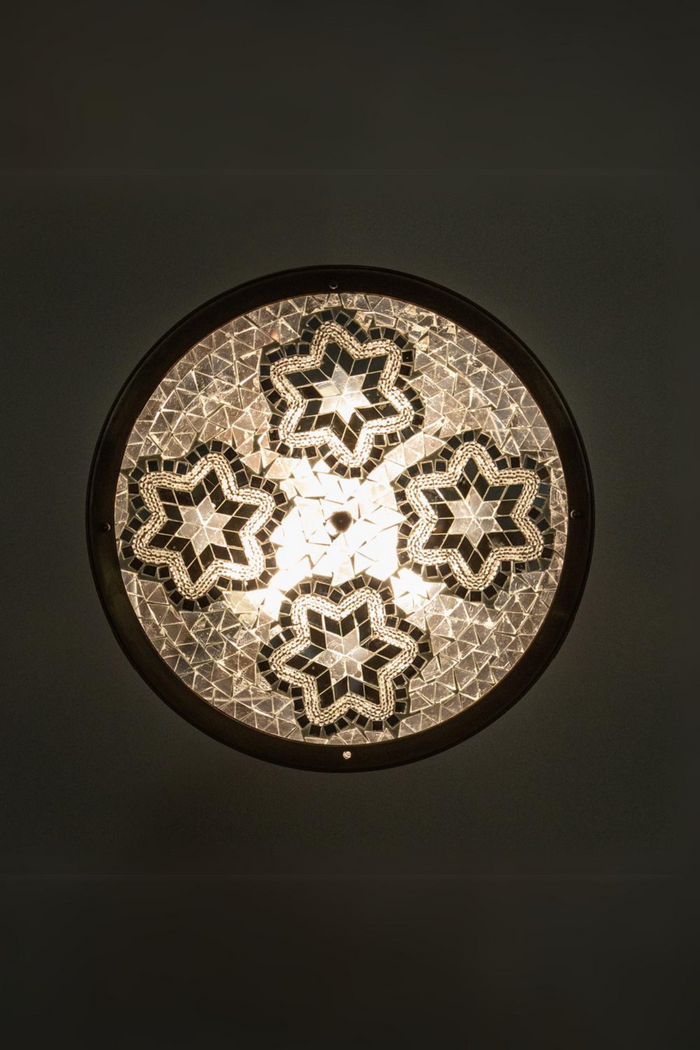 Plafón / Apliqué turco de mosaico blanco