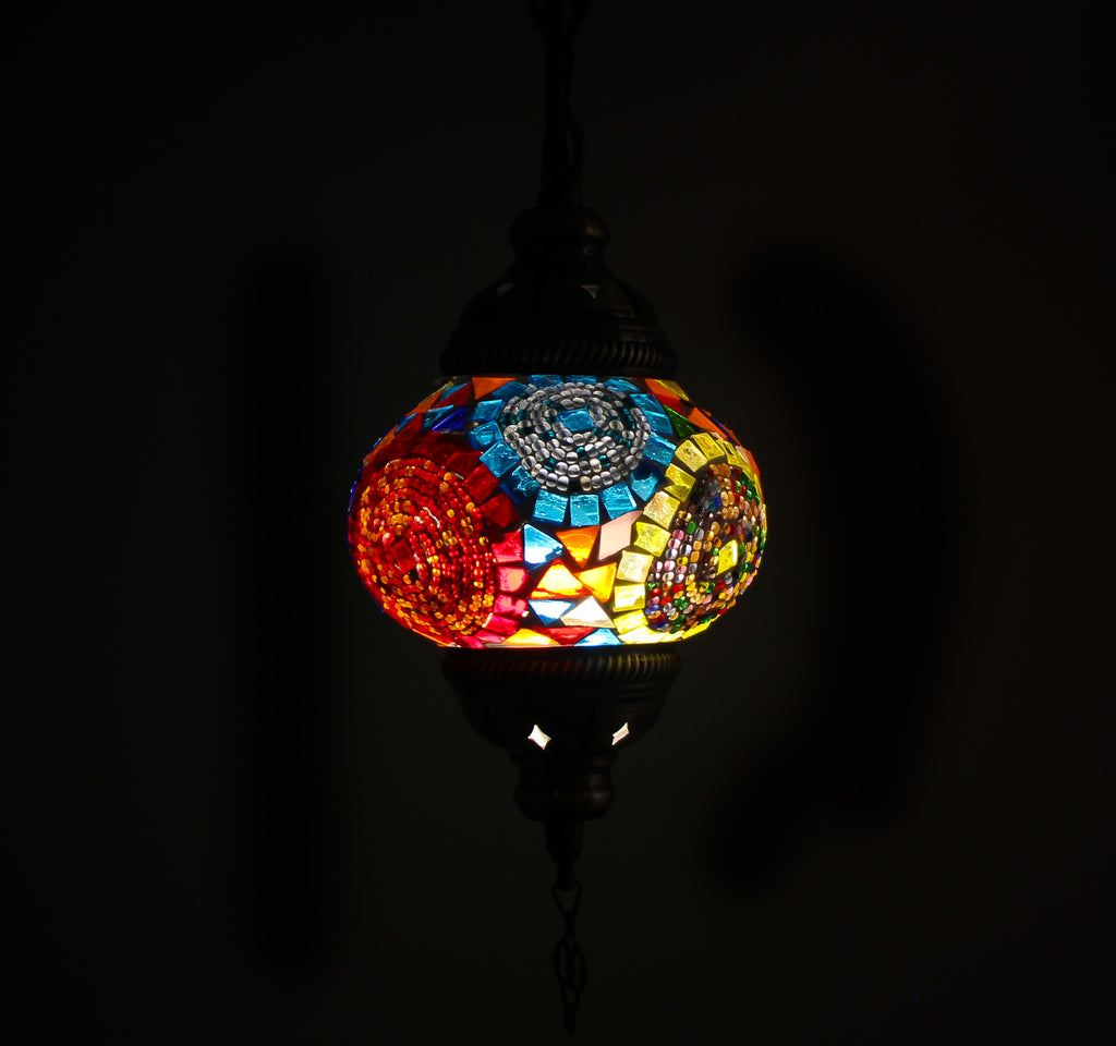 Lámpara turca de pared S remolinos multicolor