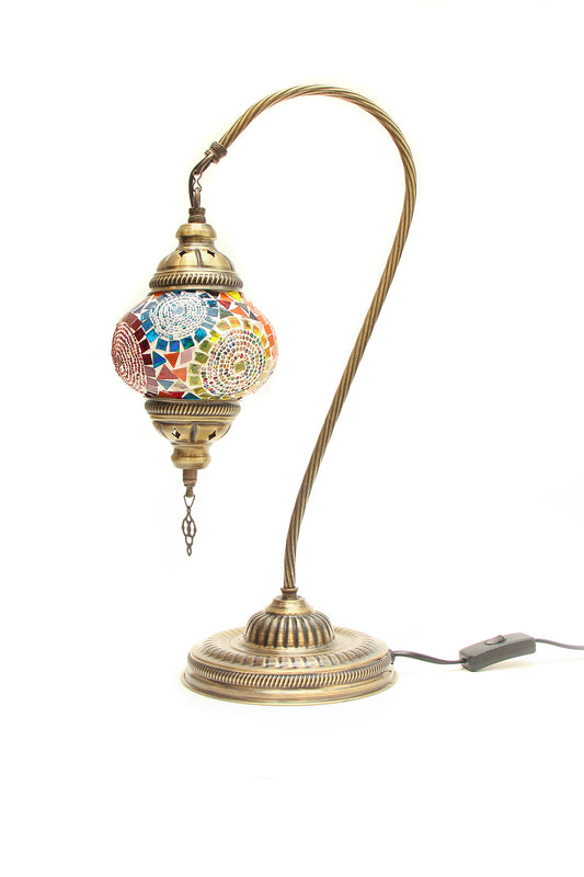 Lámpara turca cisne S remolinos multicolores + ampolleta