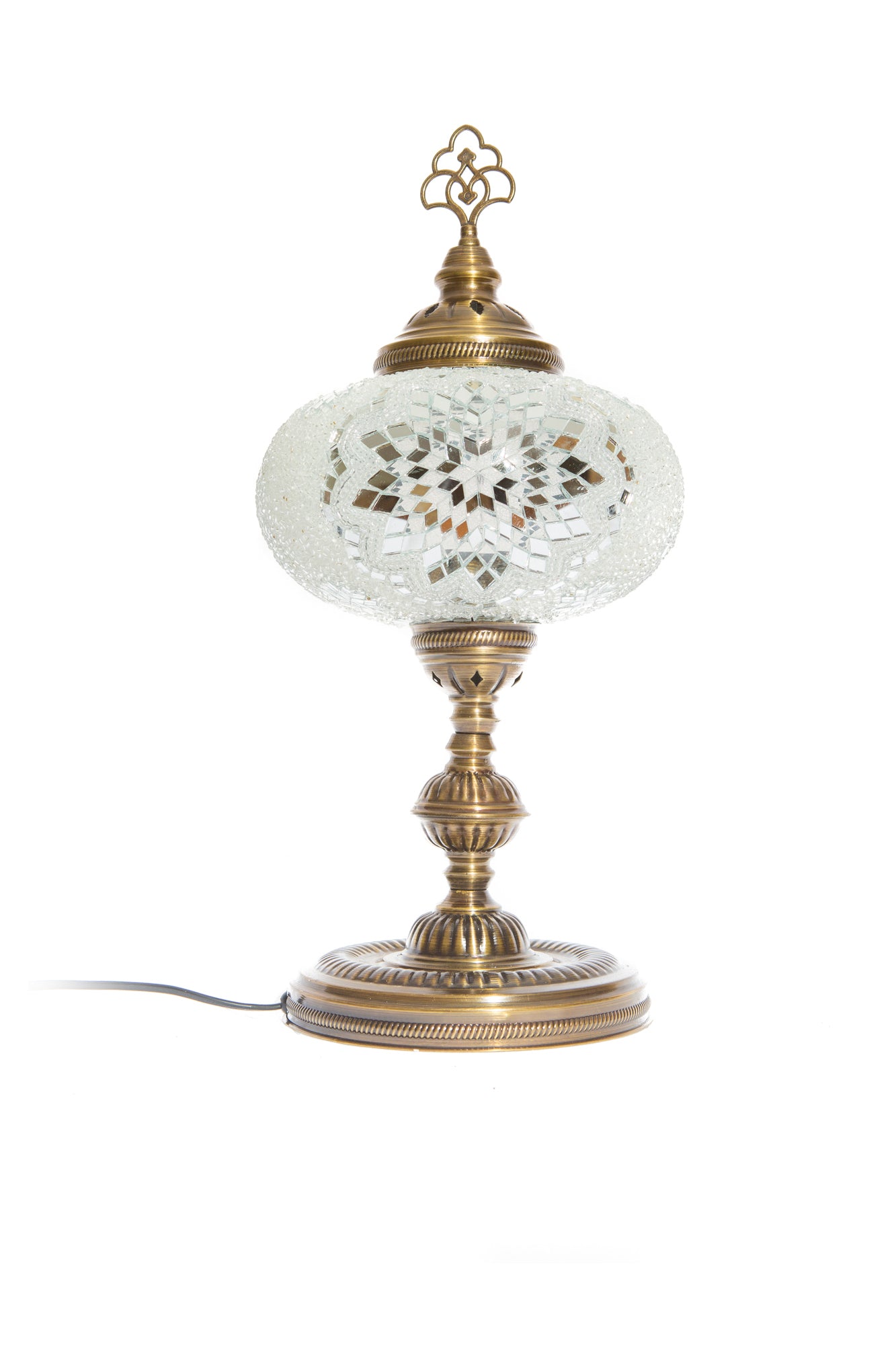 Lámpara turca de mesa XL Yildiz blanca + ampolleta