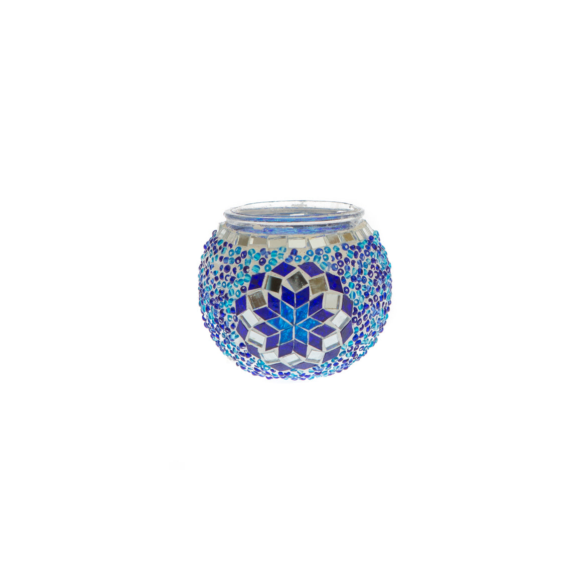Portavela de mosaico turco Estrella azul