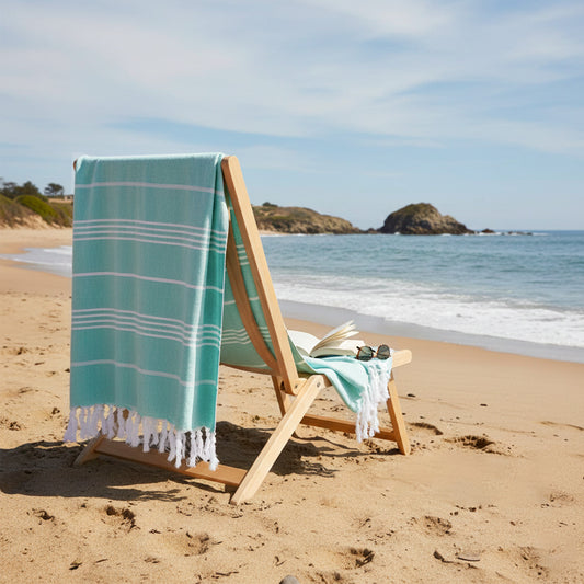 Toalla Turca de Algodón Antalya Celeste 90 x 180 cms