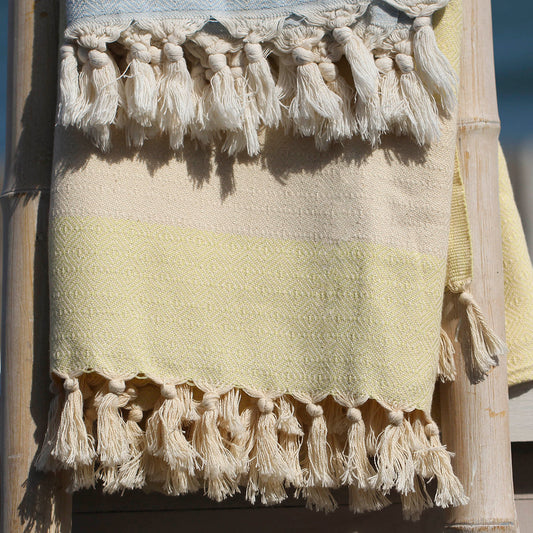 Toalla Turca de Algodón Mármara Amarillo pastel 1 x 1,75 m