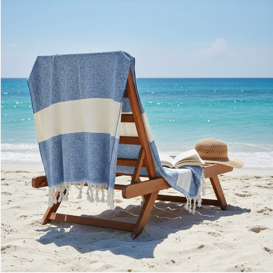 Toalla turca de Algodón Mármara Azul 1 x 1,90 m