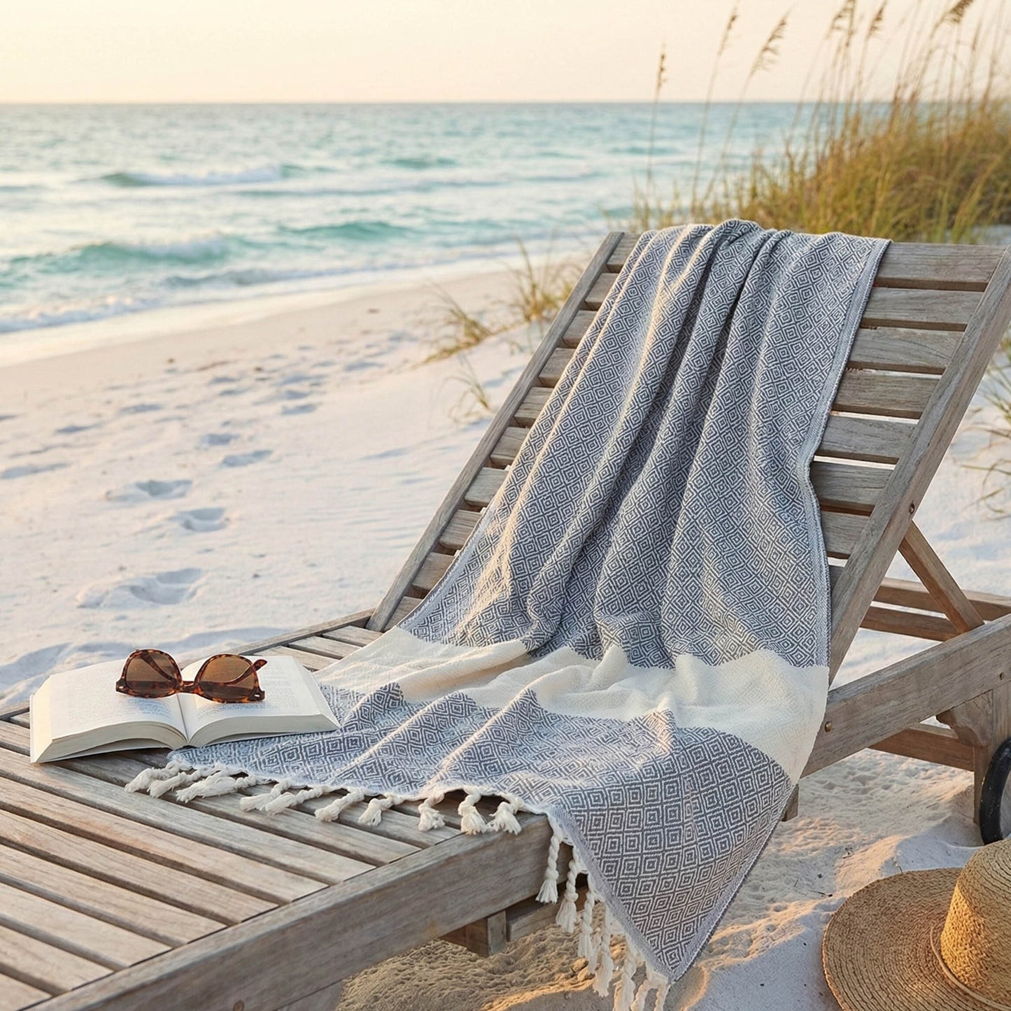 Toalla Turca de Algodón Mármara Gris 1 x 1,90 m