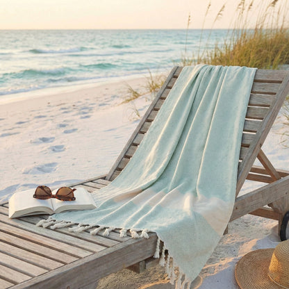 Toalla Turca de Algodón Mármara Verdeagua 1 x 1,90 m