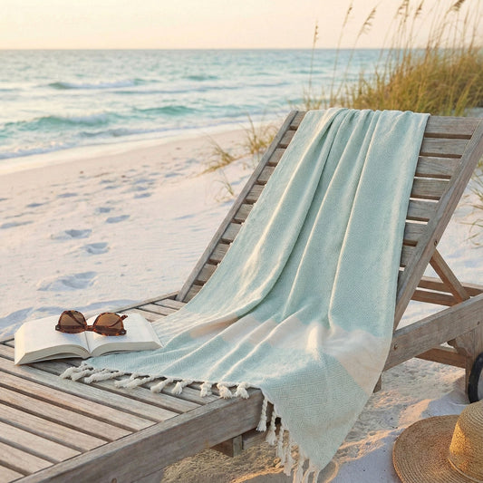 Toalla Turca de Algodón Mármara Verdeagua 1 x 1,90 m