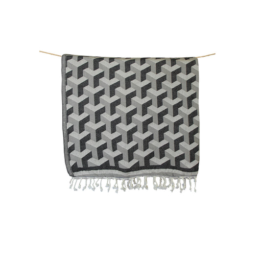 Toalla Turca de Algodón Fethiye Gris 1 m x 2,05 m