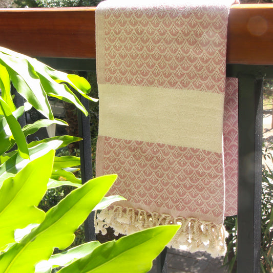 Toalla Turca de Algodón Egeo Rosada 1 m x 1,80 m