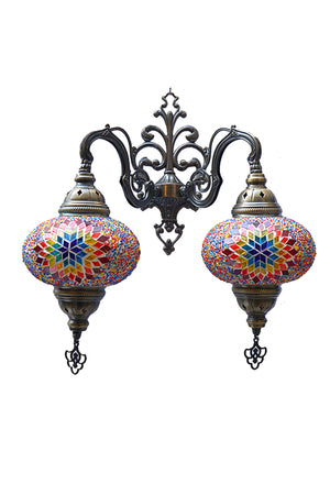 Lámpara turca de pared M doble Hariq