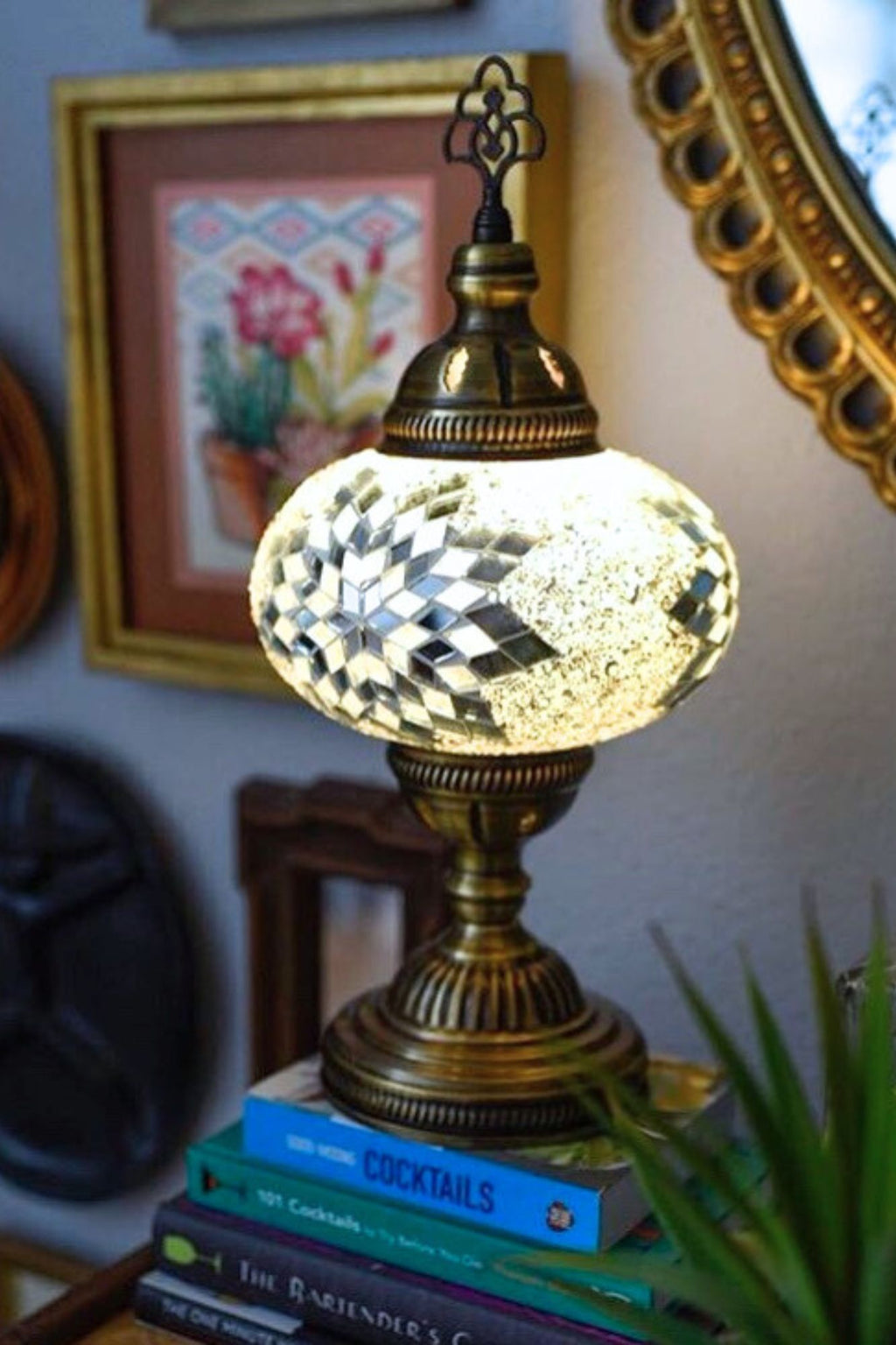 Lámpara turca de mesa M Hajima blanca