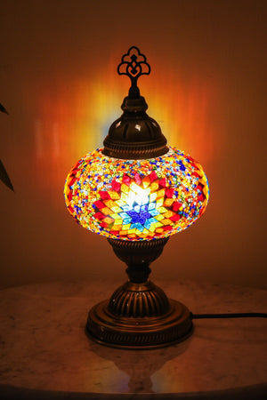 Lámpara turca de mesa M estrella multicolor