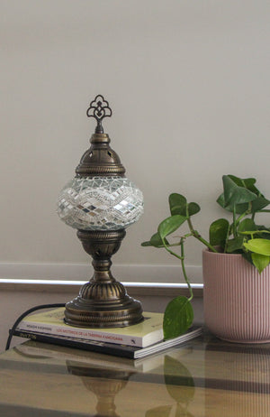 Lámpara turca de mesa S Eskenar blanca
