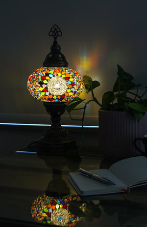 Lámpara turca de mesa M Girasol multicolor