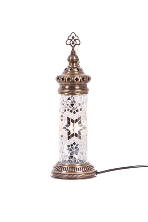 PREVENTA Lámpara turca de mesa cilíndrica S blanca