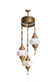 Lámpara turca colgante de 3 esferas hajima blancas S
