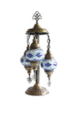 Lámpara turca de mesa de 3 esferas XS Beads azul