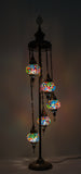 Lámpara turca de pie de 5 esferas S remolinos multicolor