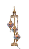 Lámpara turca de pie de 3 esferas M remolinos multicolor