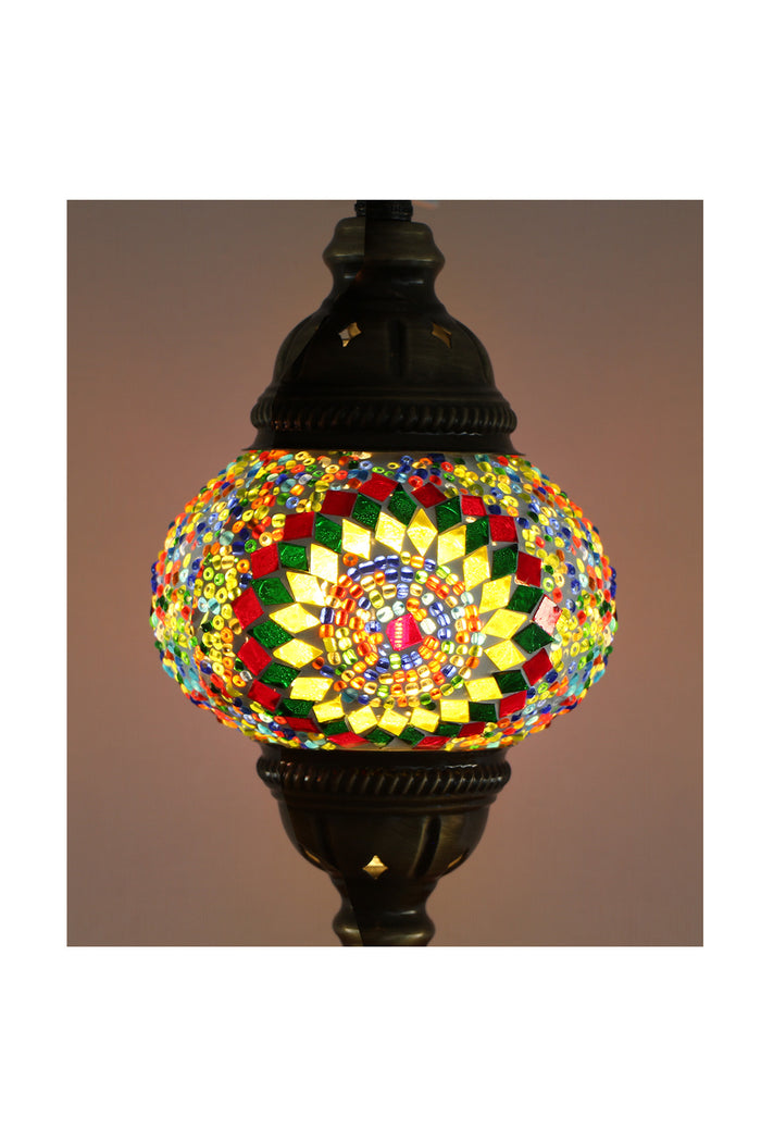Lámpara turca colgante tricadena S Gunes multicolor
