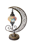 Lámpara turca de mesa Luna remolinos multicolor