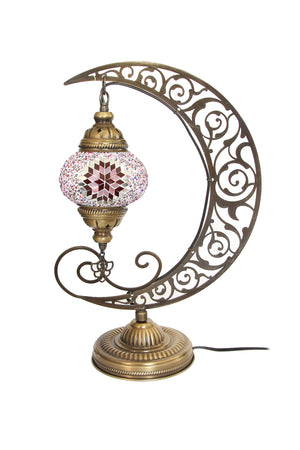 Lámpara turca de mesa Luna rosada