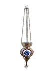Lámpara turca colgante tricadena S Hariq azul