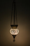 Lámpara turca colgante tricadena S estrella blanca