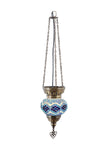 Lámpara turca colgante tricadena S beads azul