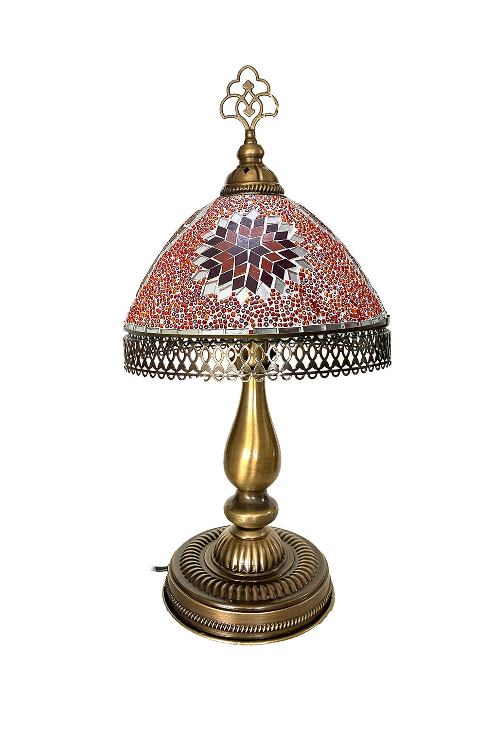Lámpara turca de mesa Tiffany M estrella naranja