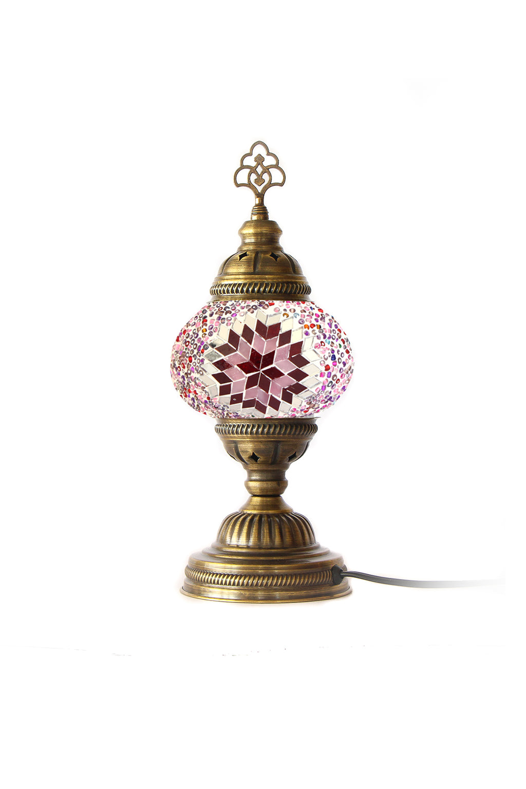Lámpara turca de mesa S estrella rosada