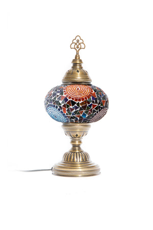 Lámpara turca de mesa M remolinos multicolor