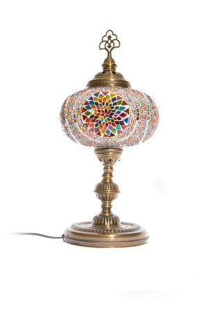 Lámpara turca de mesa XL medalla multicolor