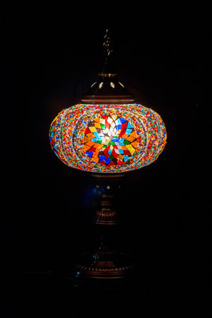 Lámpara turca de mesa XL medalla multicolor