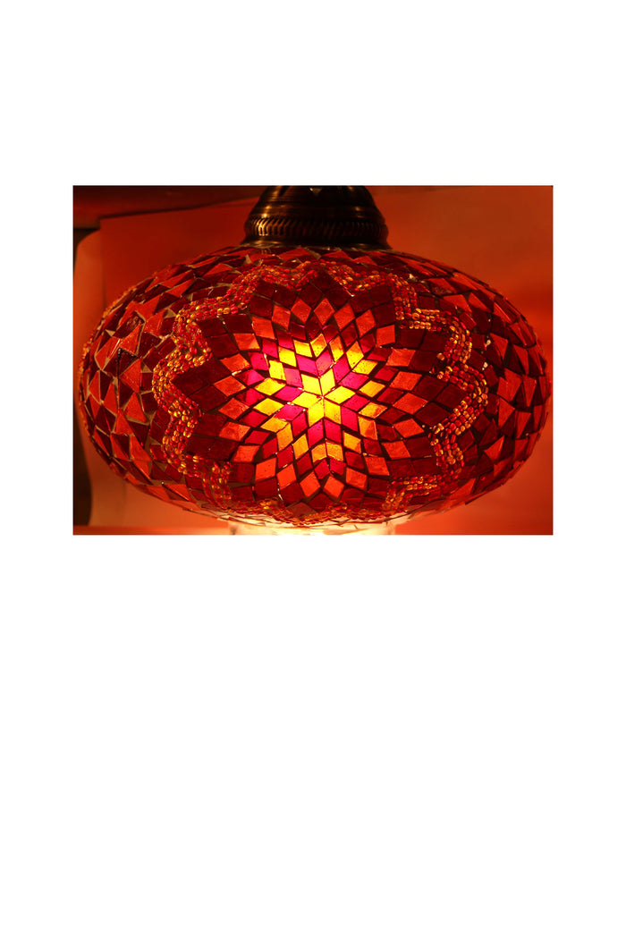 Lámpara turca de mesa XL cicek naranja