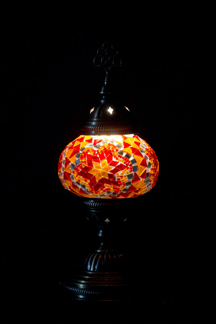 Lámpara turca de mesa S Cicek naranja