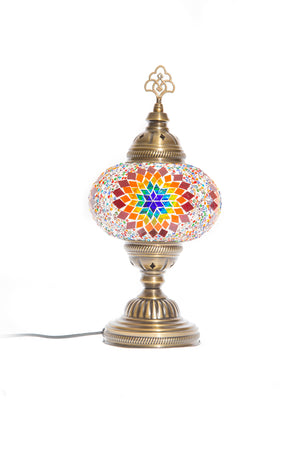 Lámpara turca de mesa M estrella multicolor